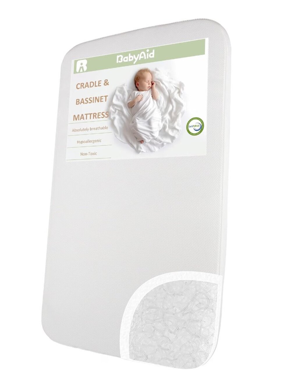 NEW Beathable 3D AirFlow Fiber Firm  Rectangle 33"x20" Bedside Bassinet Mattress
